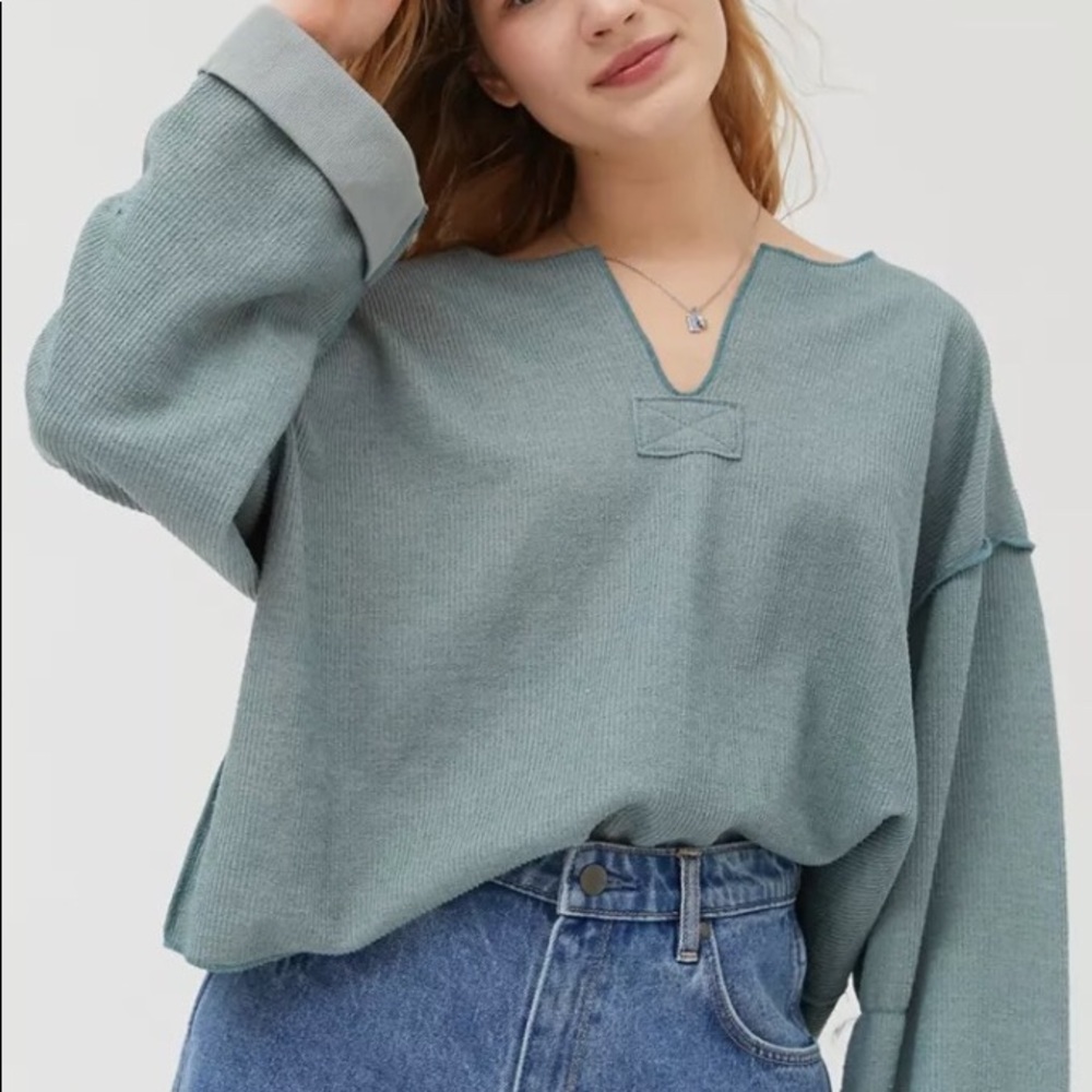 UO Jax Inside Out Notch Neck Top